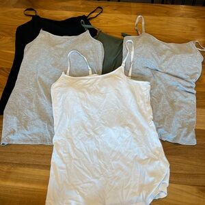 Set of 5 A Pea In The Pod Luxe Clip Down Nursing Camis - size L